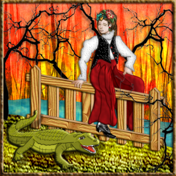 Fence Sitter for Lady DogKisses aka Michelle. Image by Leslie S. IconDoit, the blog)
